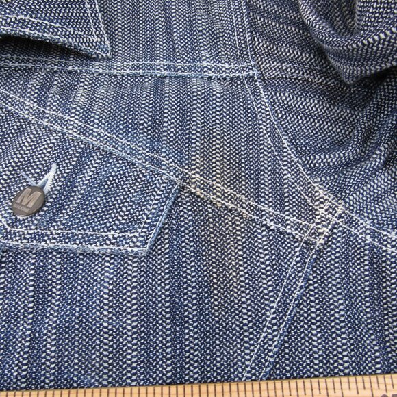 MO JEANS Maurice Malone Textured Denim Hip Hop 90's Jean Jacket RN94517 Size XL - Picture 6 of 11